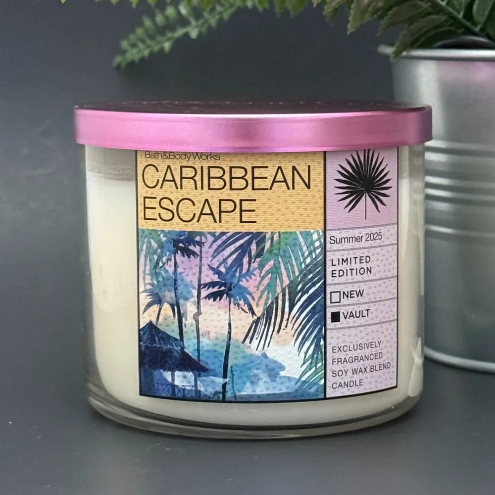 BBW Caribbean Escape Bath & Body Works 3 Wick Candle - Picture 1 of 10